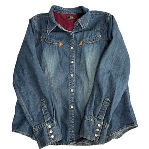 Route 66 denim button down Jean jacket